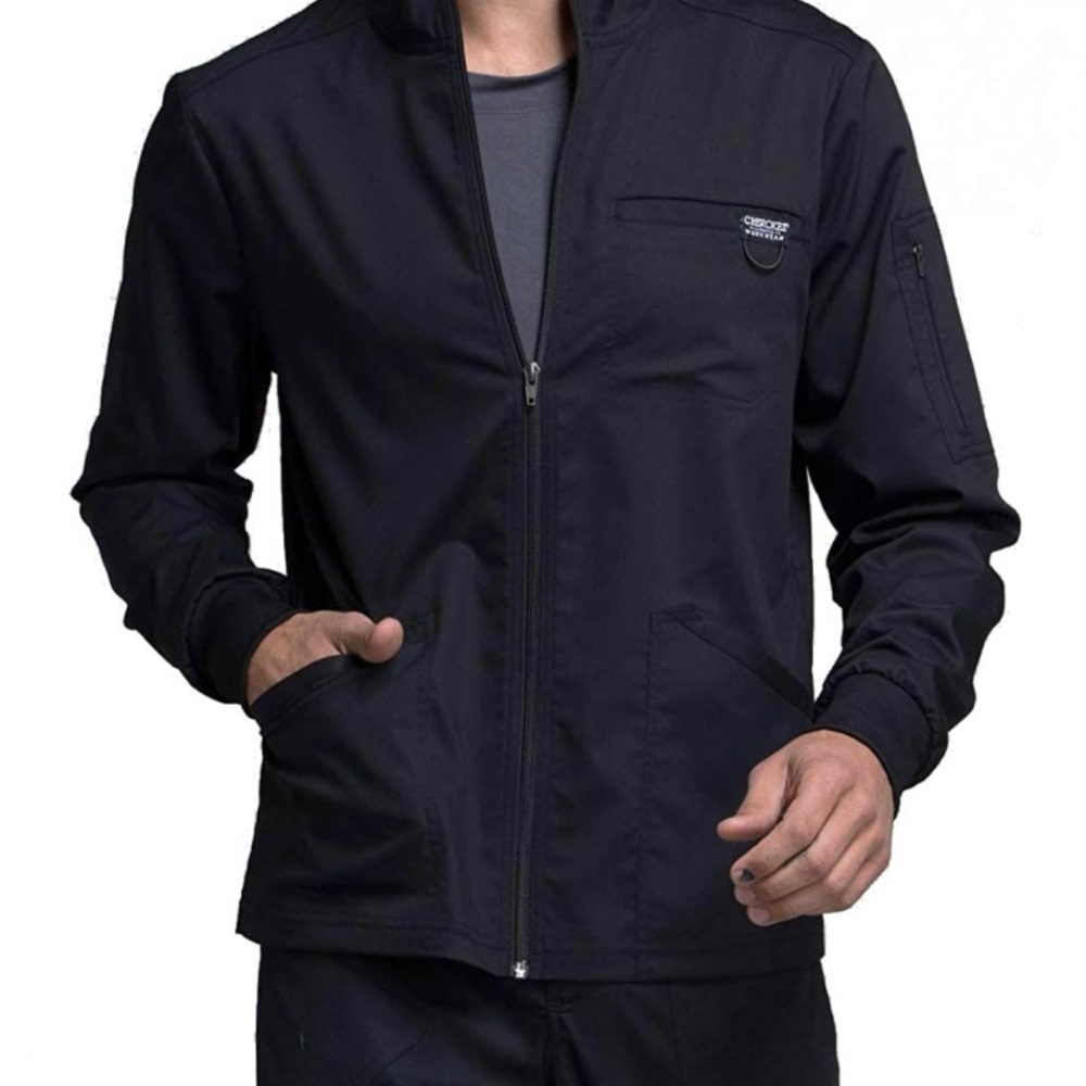 Mens Cherokee Black Scrub Jacket Size XL
